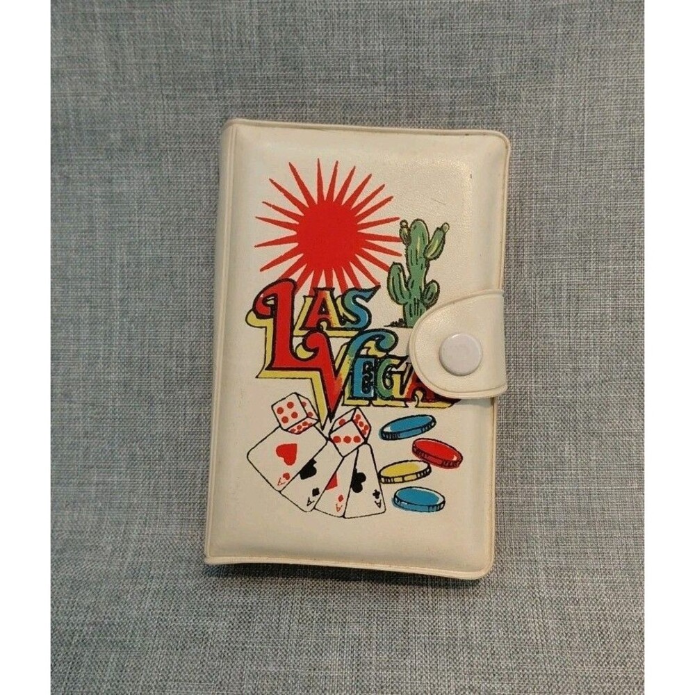 VTG Sealed Las Vegas Playing Cards Padded Vinyl Snap Cover Score Pad Hong Kong